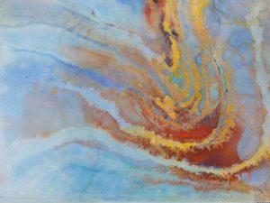 Movement 2 - Aquarell mit Buntstiften - 70 x 100 cm - 2025