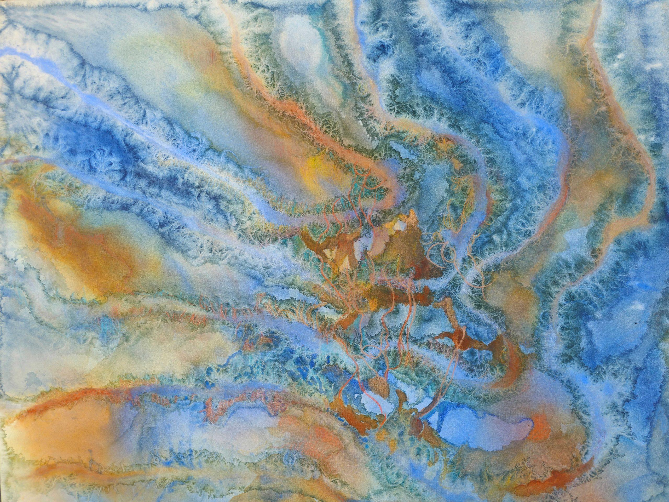 Movement 4 - Watercolor with colored pencils - 70 x 100 cm - 2025