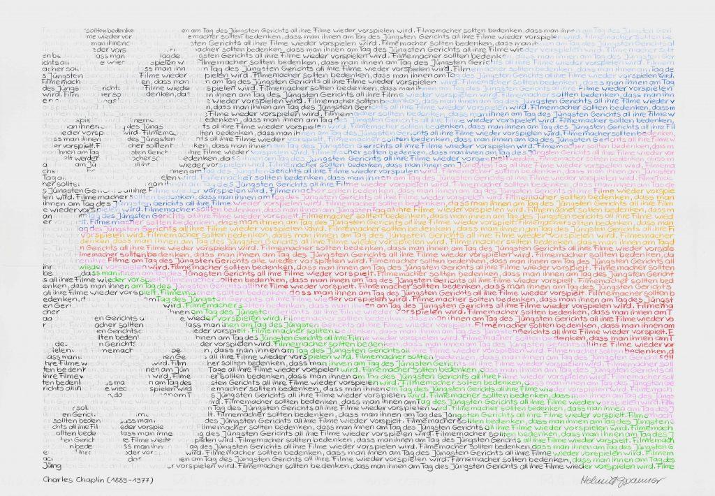 Am Jüngsten Tag - Charles Chaplin coloured pencil on watercolour paper, 70 x 100 cm, 2024
